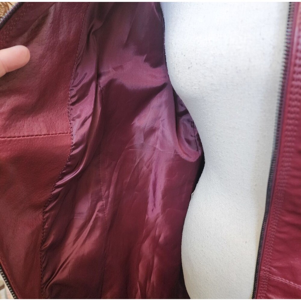Roaman's Womens Plus Size 18 Red Leather Jacket - Picture 7 of 8